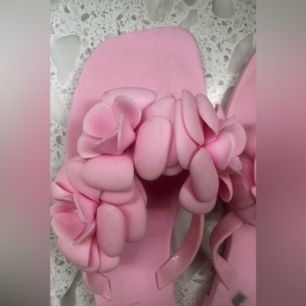 Jeffrey Campbell Fleuris Pink Flower Jelly Sandals Size 10 Barbiecore Y2K - Picture 11 of 13
